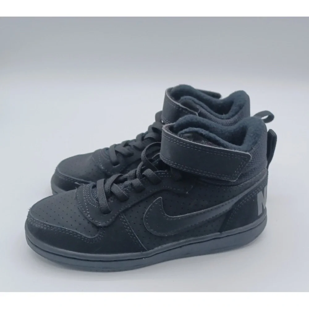 Nike‎ Court Borough Mid Trainers 11 C 'Triple Black' - Nike - 870026 001